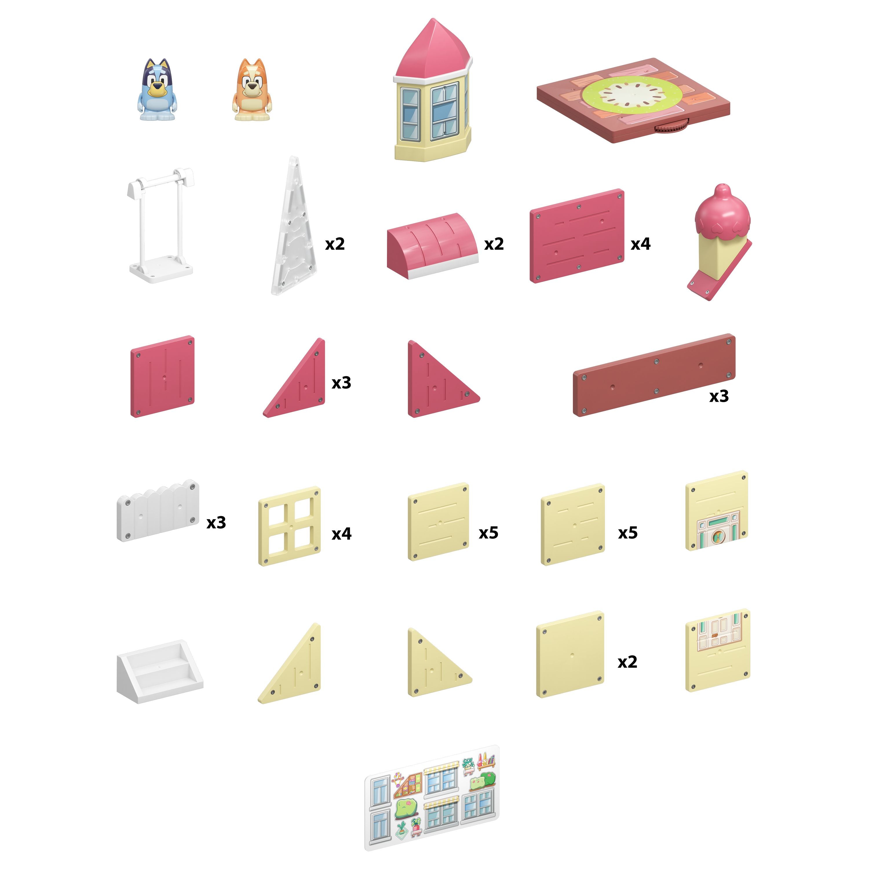 Tile Town 47-Piece Bluey Heeler Home Magnetic Tile Set for Kids