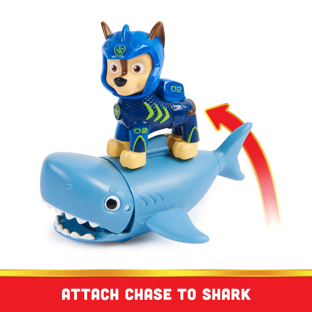 PAW Patrol Aqua Pups - Chase in Wetsuit with Shark Action Figure Set