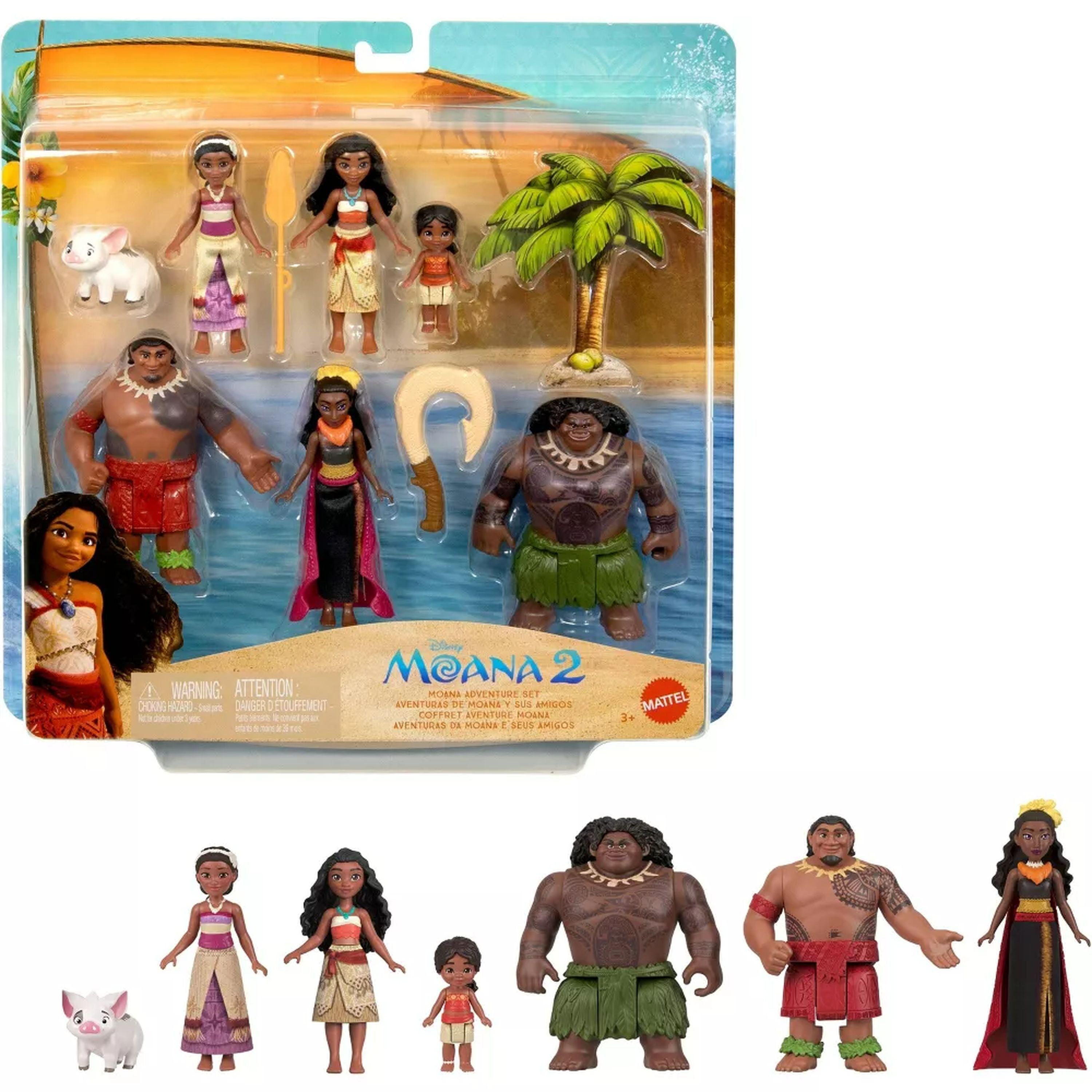 Hot! Disney Moana 7-Piece Small Doll Adventure Set