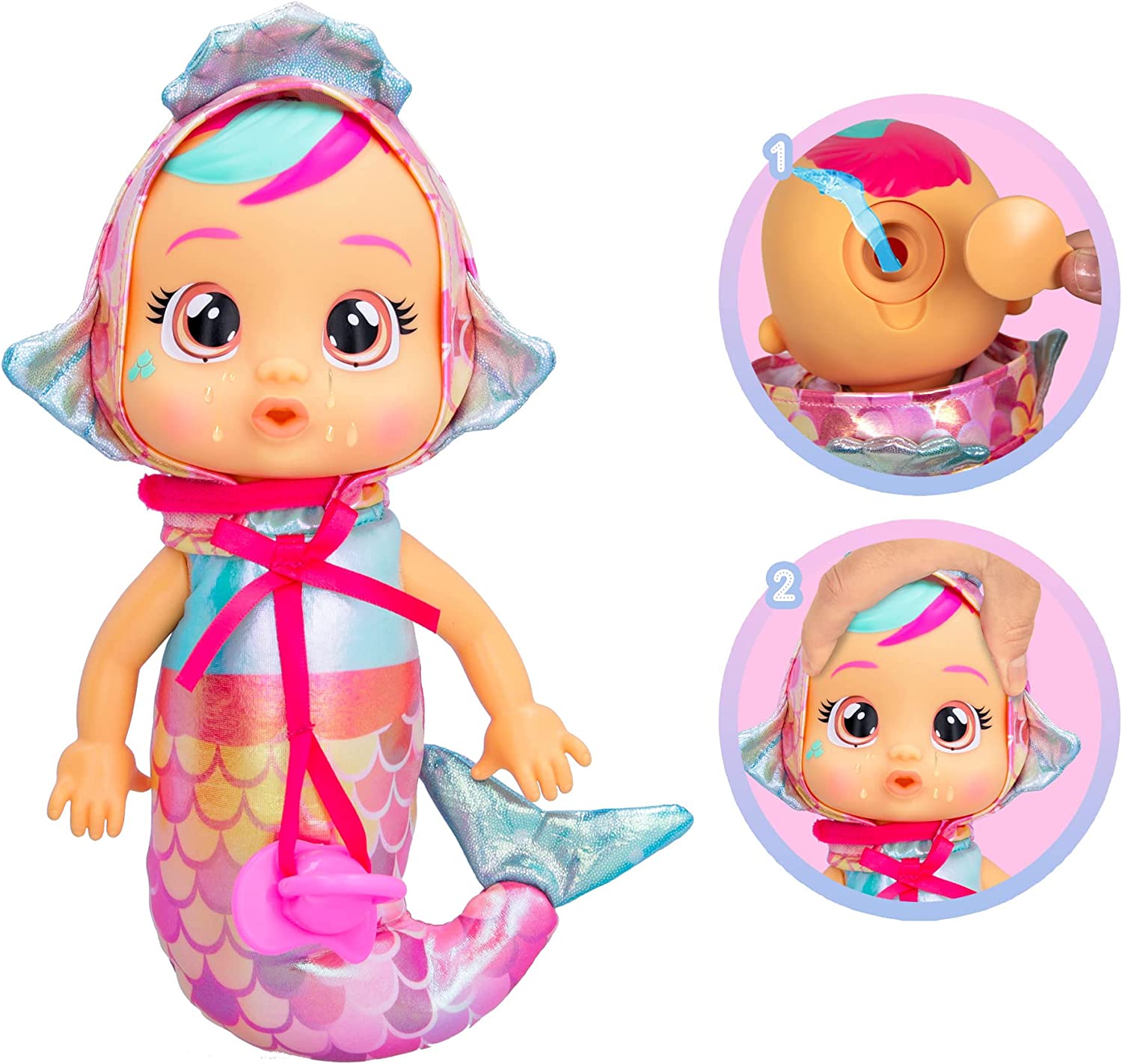Hot! Cry Babies Tiny Cuddles Mermaids Doll - Melody