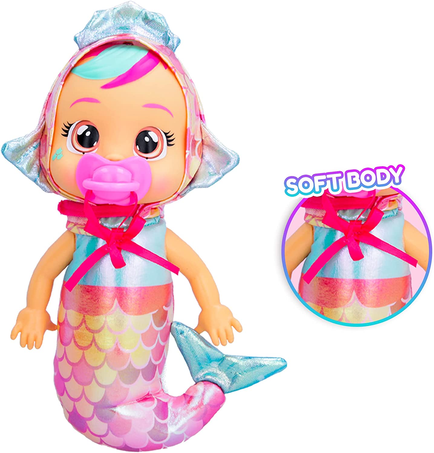 Hot! Cry Babies Tiny Cuddles Mermaids Doll - Melody