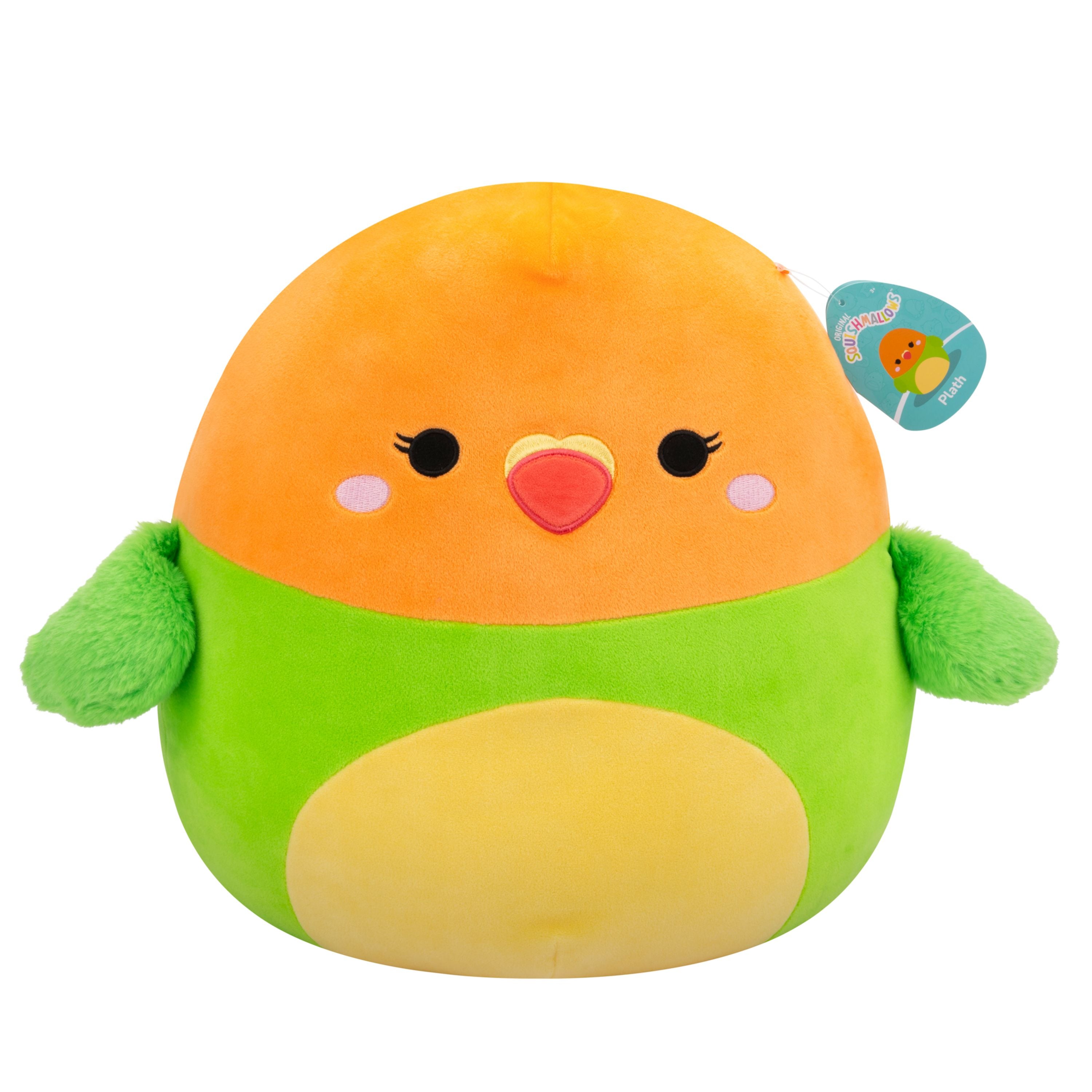 14-Inch S20 Squishmallows Plush Green and Orange Love Bird Toy