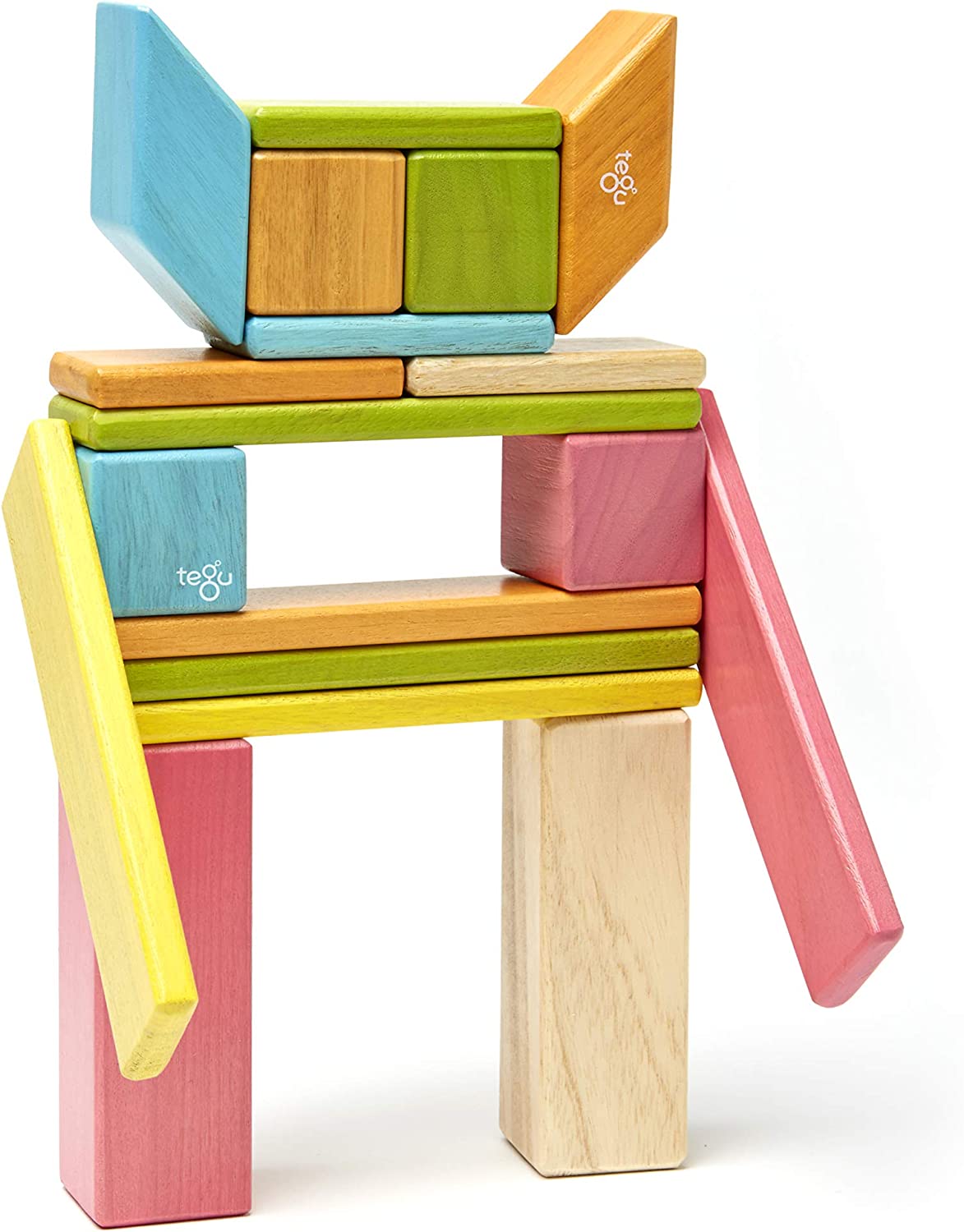 Hot Sale! 24-Piece Tegu Magnetic Wooden Building Blocks Set in Various Tints