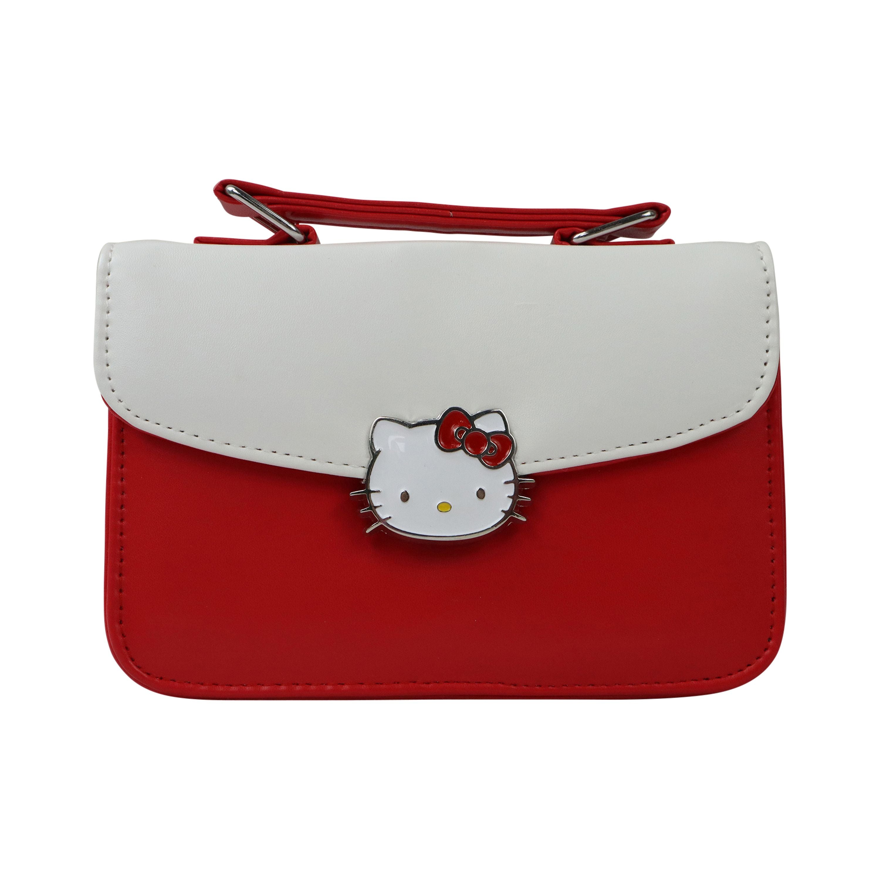 Cute Red and White Hello Kitty Handbag for Young Shoppers