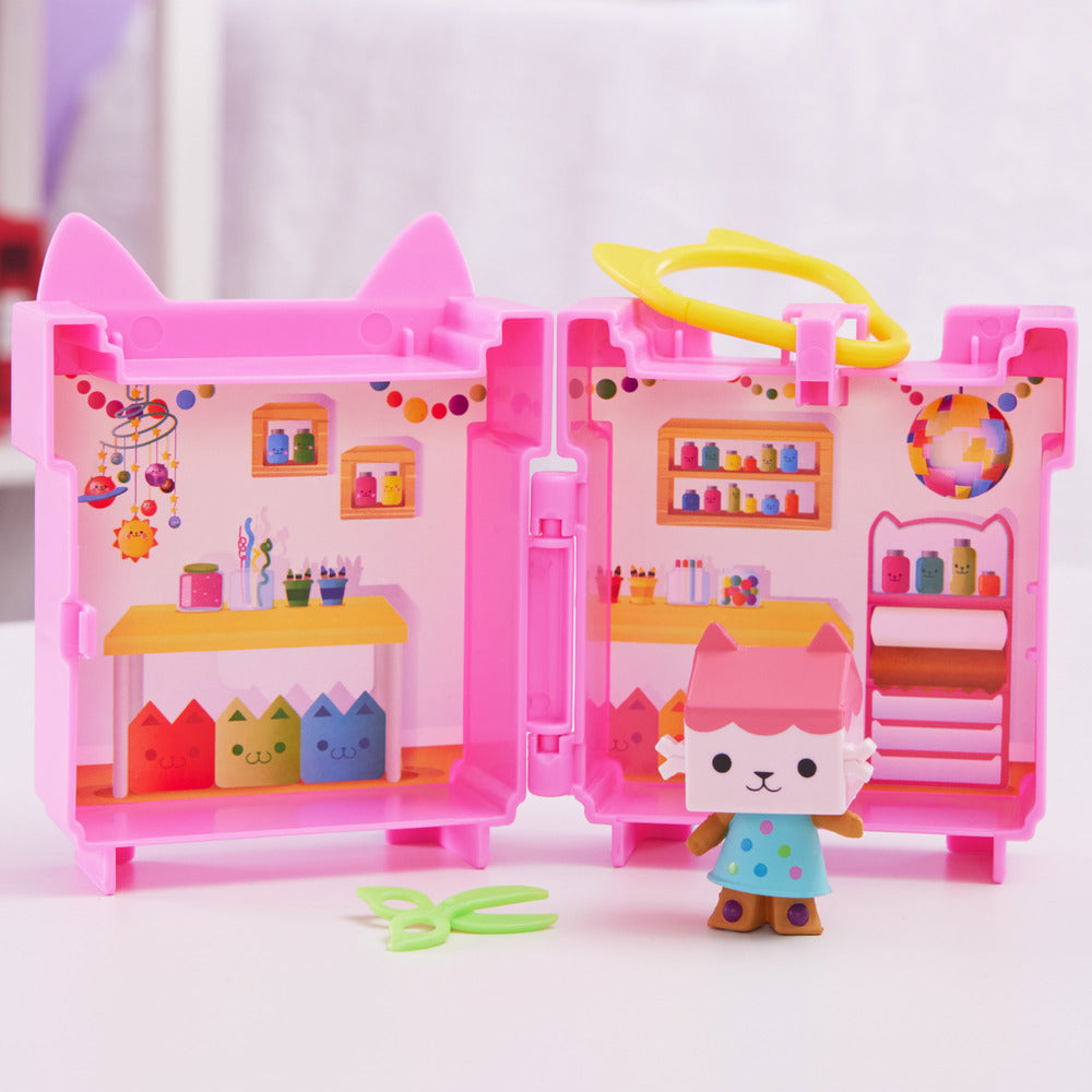 Gabby's Dollhouse Clip-On Portable Mini Playset - Featuring Baby Box Cat
