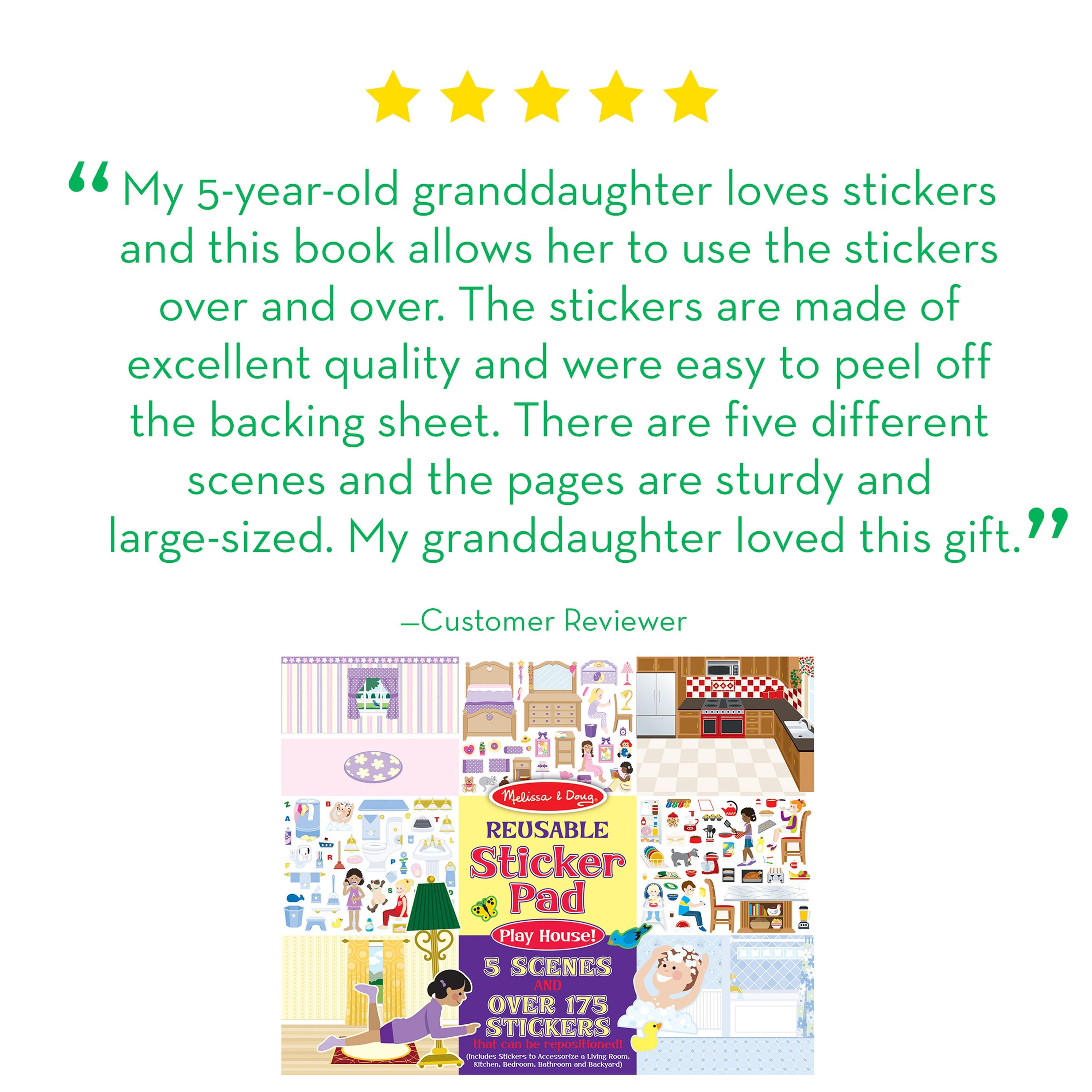 Hot Deal: Melissa & Doug Reusable Play House Sticker Pad for Kids Aged 3+
