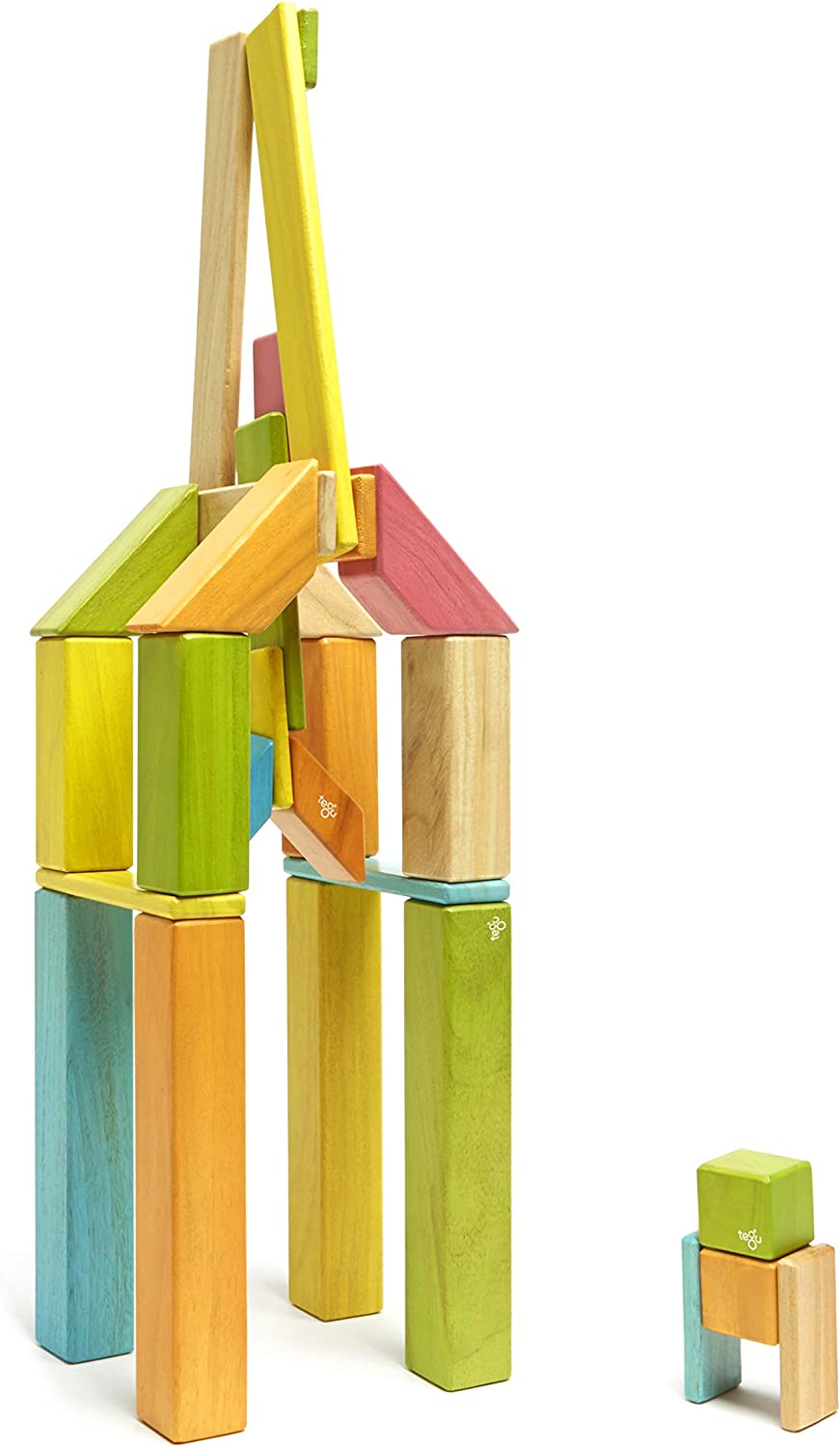 42-Piece Tegu Magnetic Wooden Blocks Set in Various Tints