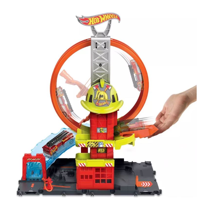 Hot Wheels City Super Fire Station Playset - Fun Kids' Toy with Adjustable Loop and More
