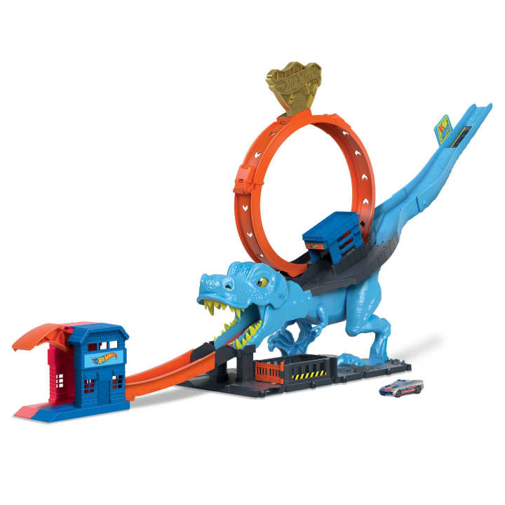 Hot Wheels City T-Rex Chomp Down Playset - Great Gift for Kids!
