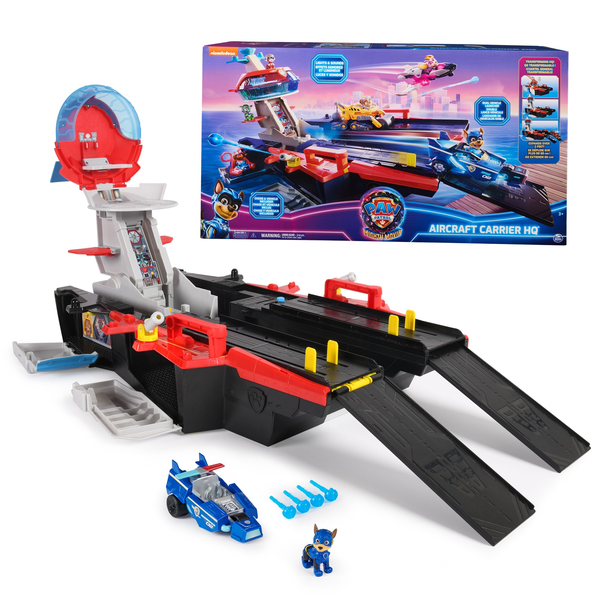 PAW Patrol The Mighty Movie: Exclusive Aircraft Carrier HQ Toy