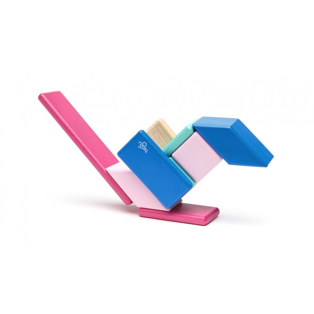 14-Piece Tegu Magnetic Wooden Blossom Building Blocks Set