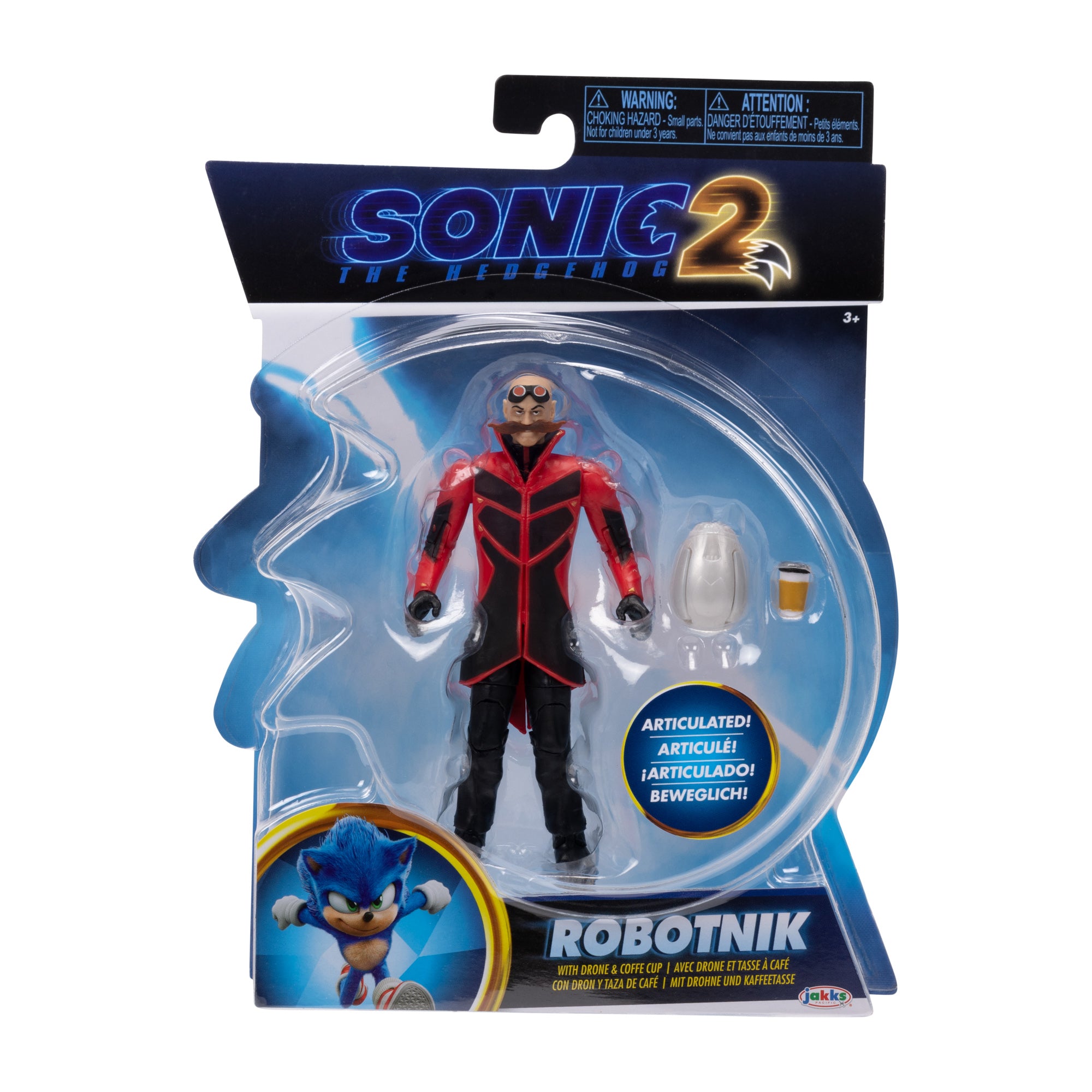 Hot Sale! 10cm Articulated Sonic The Hedgehog 2 Figure of Robotnik for Kids and Fans