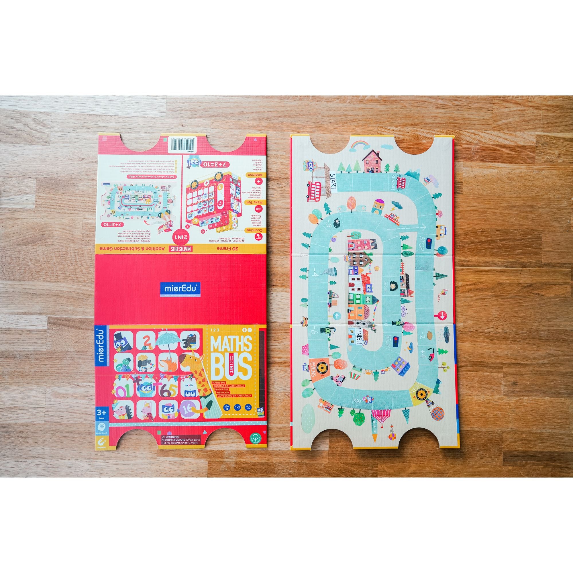Eco-Friendly MierEdu Maths Learning Double-Decker Magnetic Bus Toy