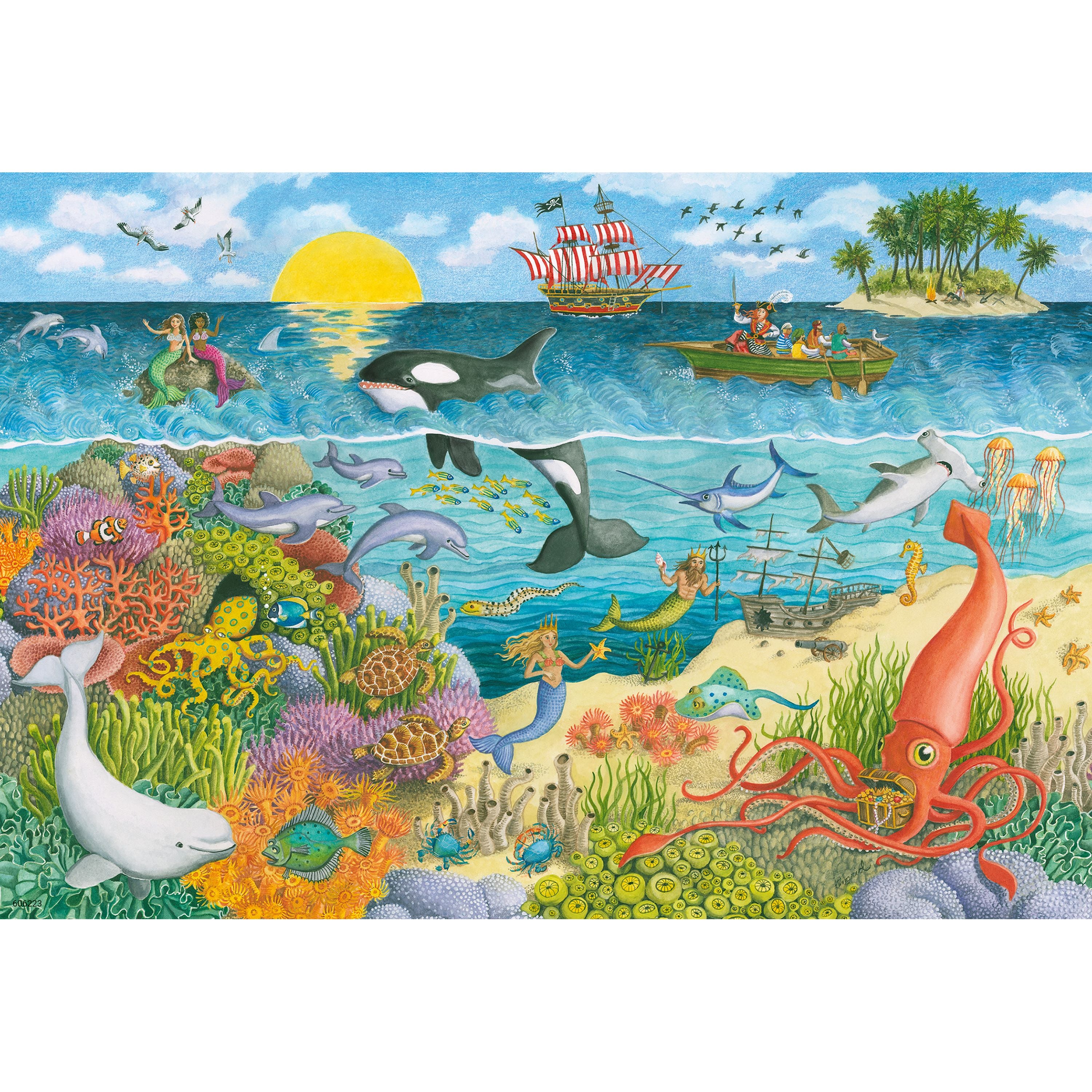 Ravensburger 2x24 Piece High - Quality Pirates and Mermaids Puzzle