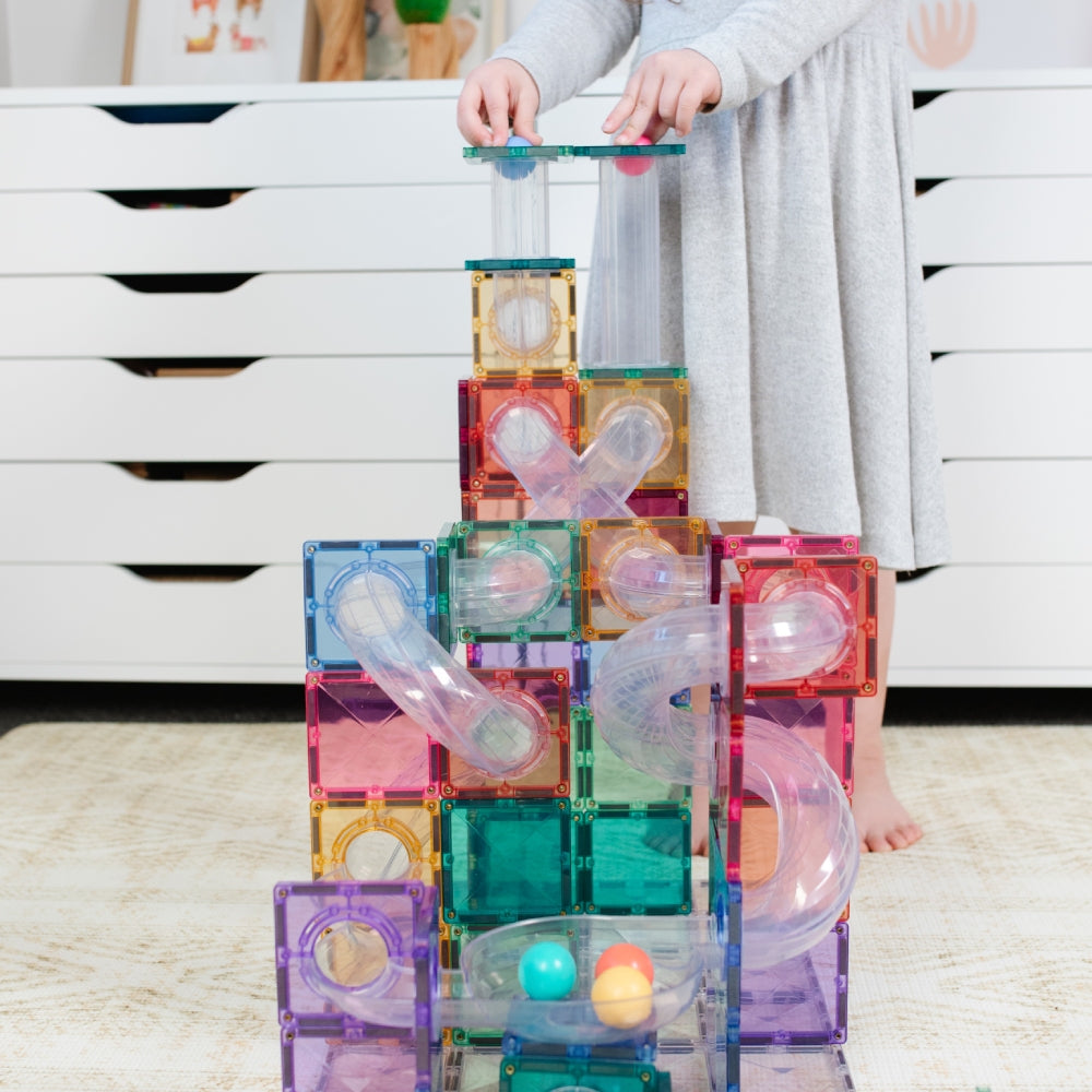 Connetix 80-Piece Pastel Ball Run Expansion Pack - Exclusive Design & More Fun