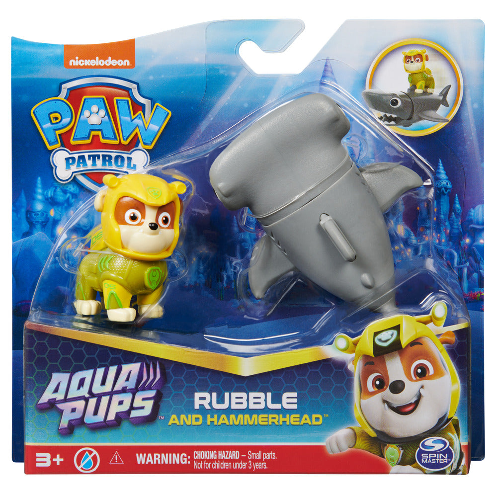 PAW Patrol Aqua Pups: Rubble in Wetsuit with Hammerhead Toy Set