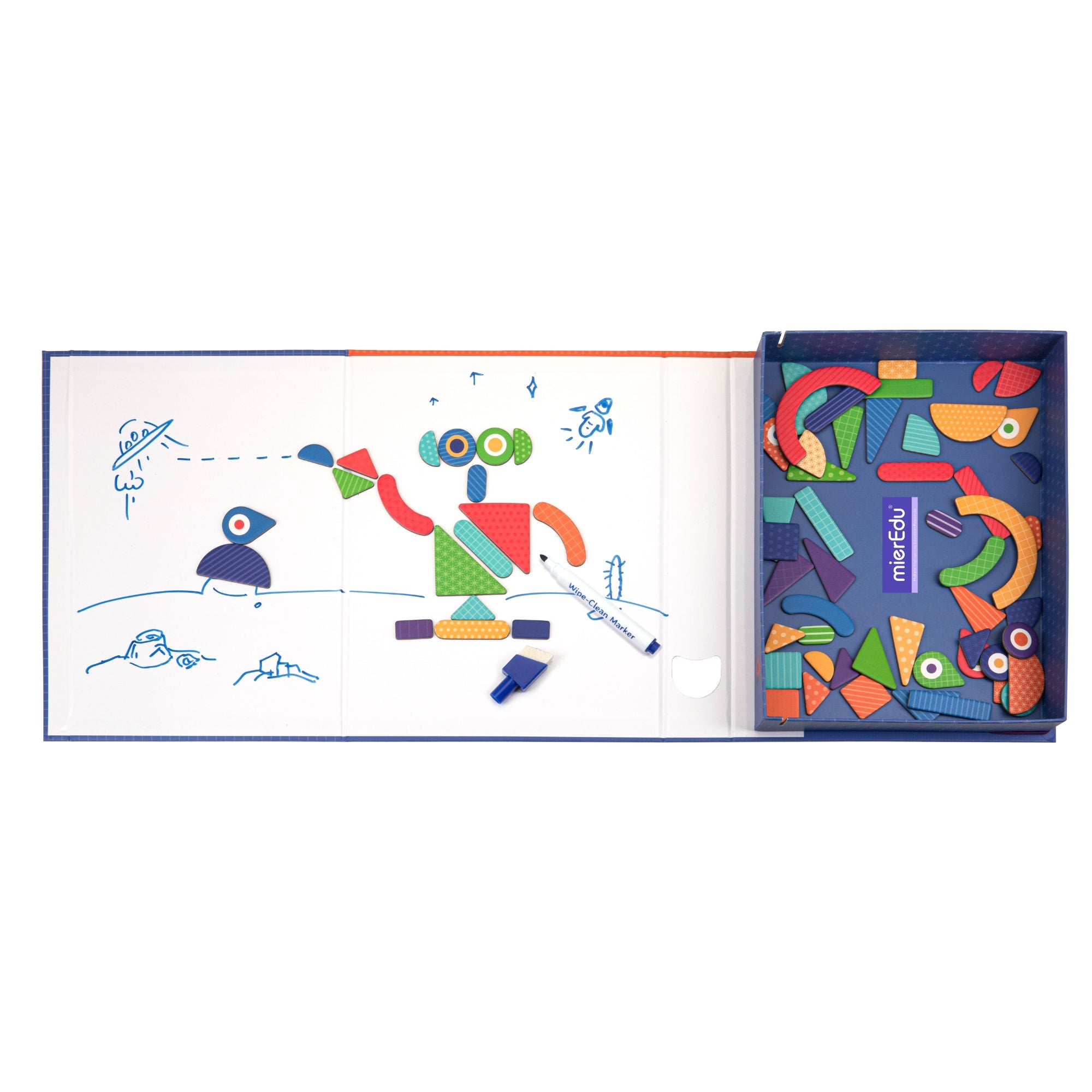 Portable MierEdu Educational Magnetic Art Case with Shapes for Kids