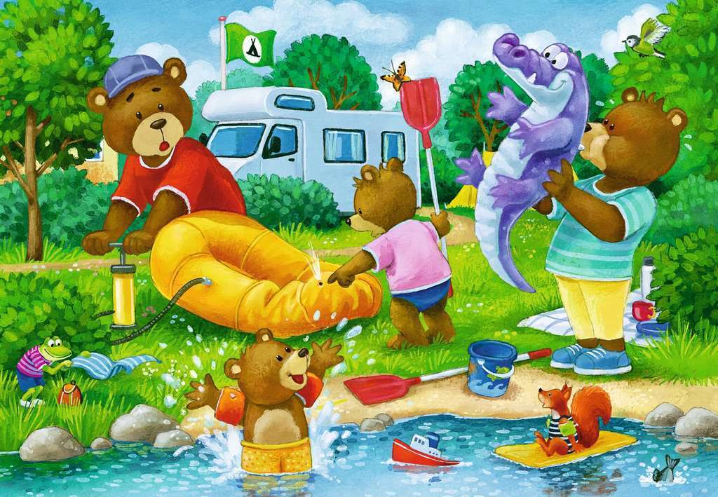 Ravensburger 2x24 Piece Bear Family Camping Trip Puzzle Set