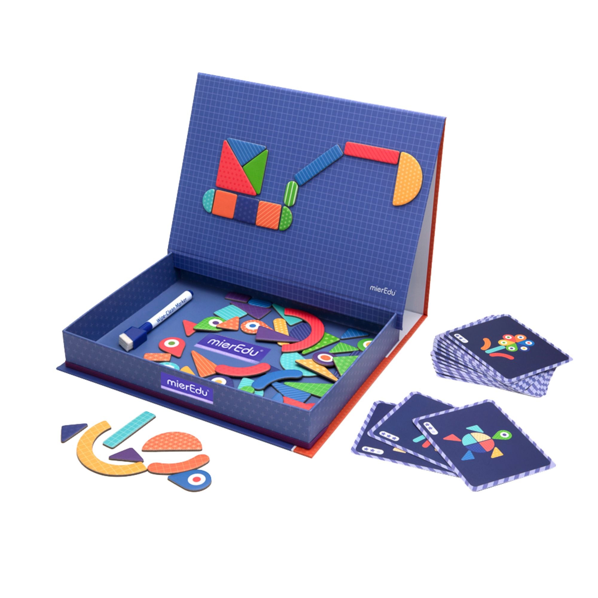 Portable MierEdu Educational Magnetic Art Case with Shapes for Kids