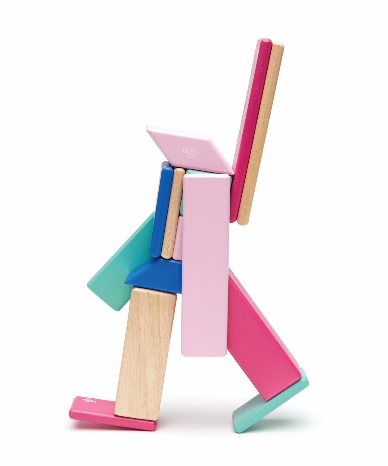 14-Piece Tegu Magnetic Wooden Blossom Building Blocks Set