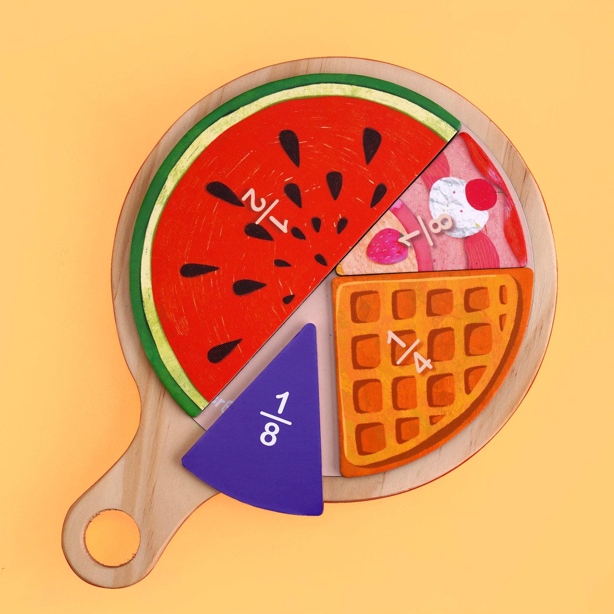 MierEdu Delicious Food-Themed Fraction Learning Board